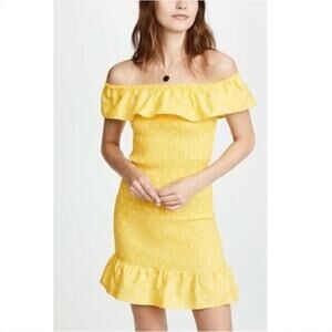The Fifth Label Fiesta Yellow Floral Smocked Mini Dress
